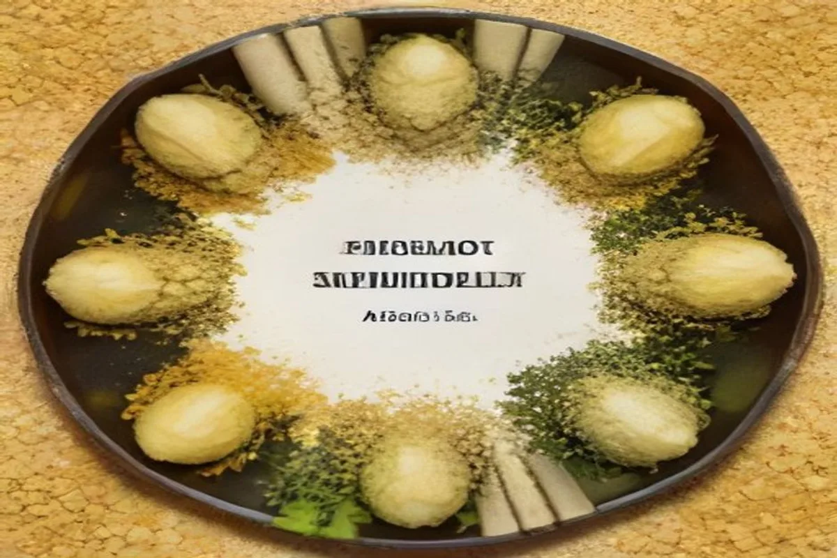 Open capsules with pale powder, lemon balm sprigs, and a measuring scoop on a laboratory tray