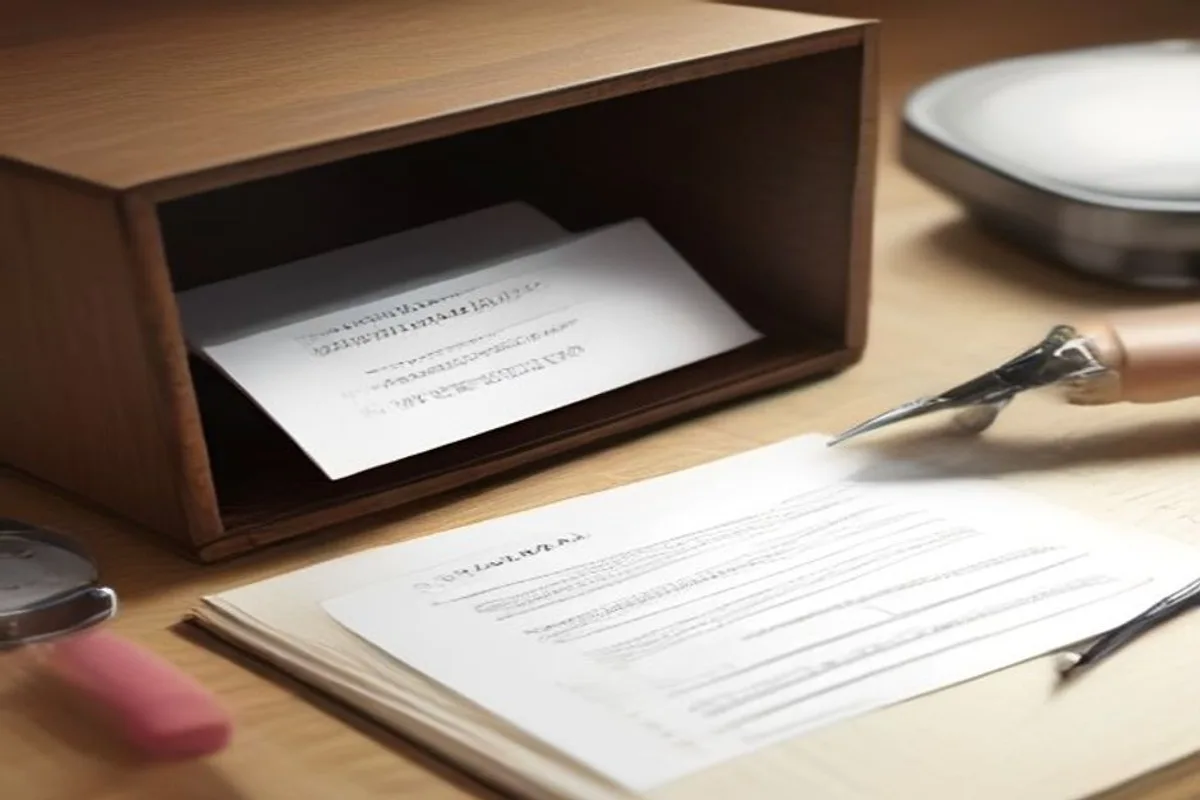 Blank batch record sheets, sample sachets, gloves, and a magnifying glass over a checklist on a quality records desk
