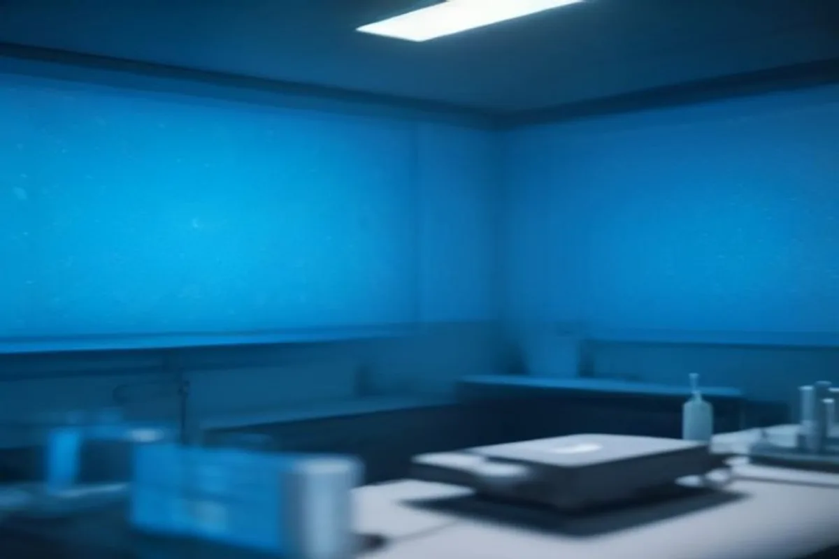 Cell biology research scene with a glowing calcium-signal network on a monitor beside laboratory glassware and a phospholipid bilayer model